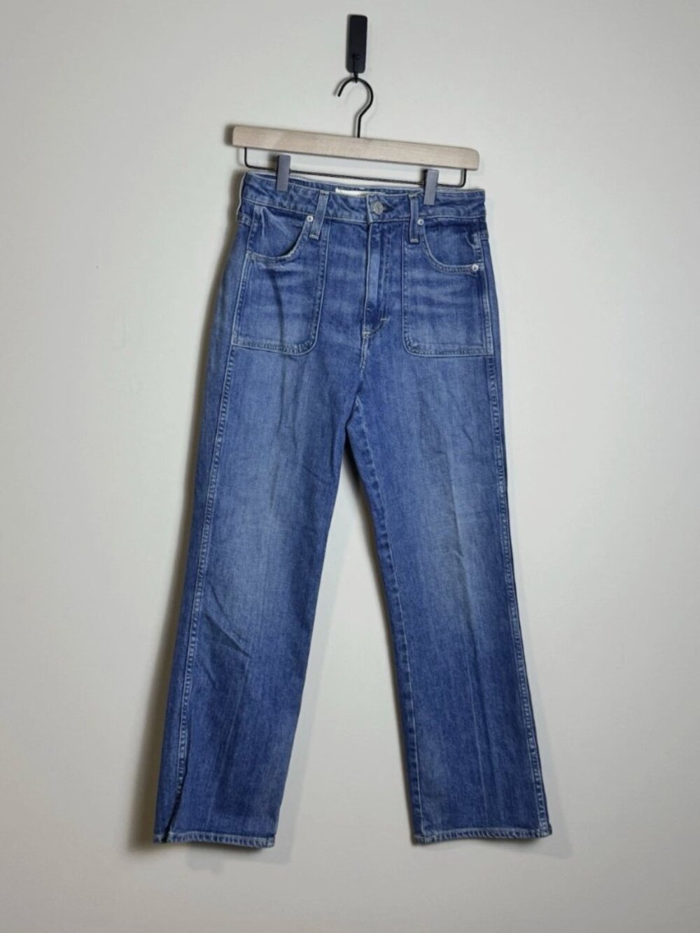 AMO Women’s High Rise Slim Flared Medium Wash Blue Denim Jeans - Size 27